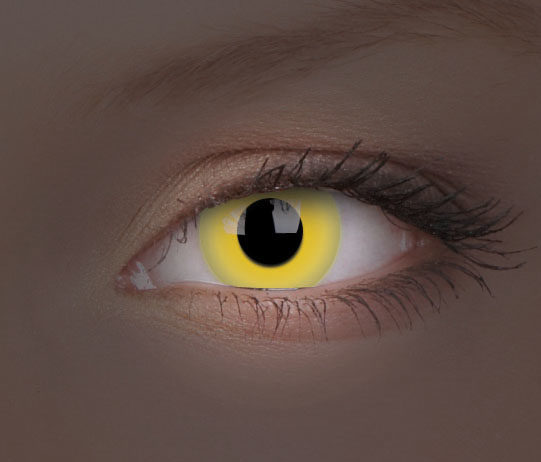 Crazy Lens UV Glow Yellow Yearly Disposable 14 mm Contact Lens