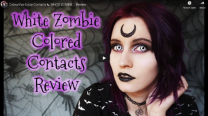 Read more about the article Video Review: ColourVue Crazy Contacts ☾ WHITE ZOMBIE ☽ Review